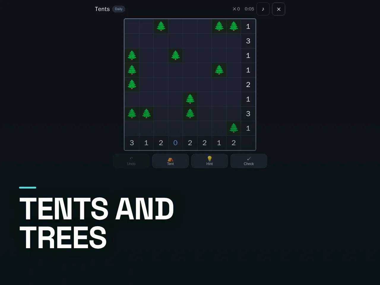 Screenshot of Tents and Trees